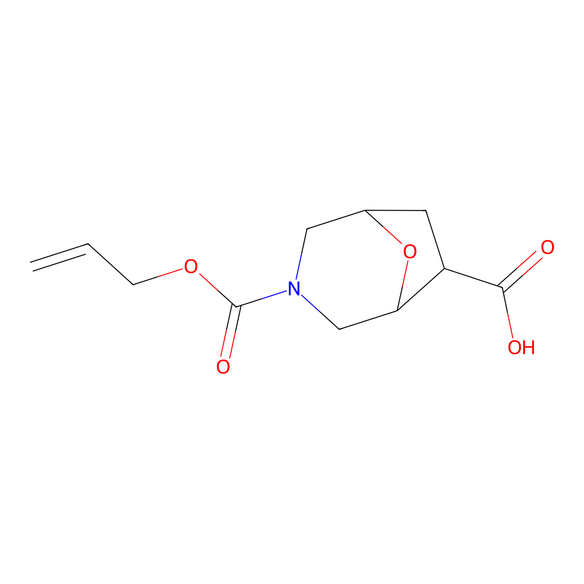 3-[(Prop-2-en-1-yloxy)carbonyl]-8-oxa-3-azabicyclo[3.2.1]octane-6-carboxylic acid molecular structure, CAS 2680777-51-7