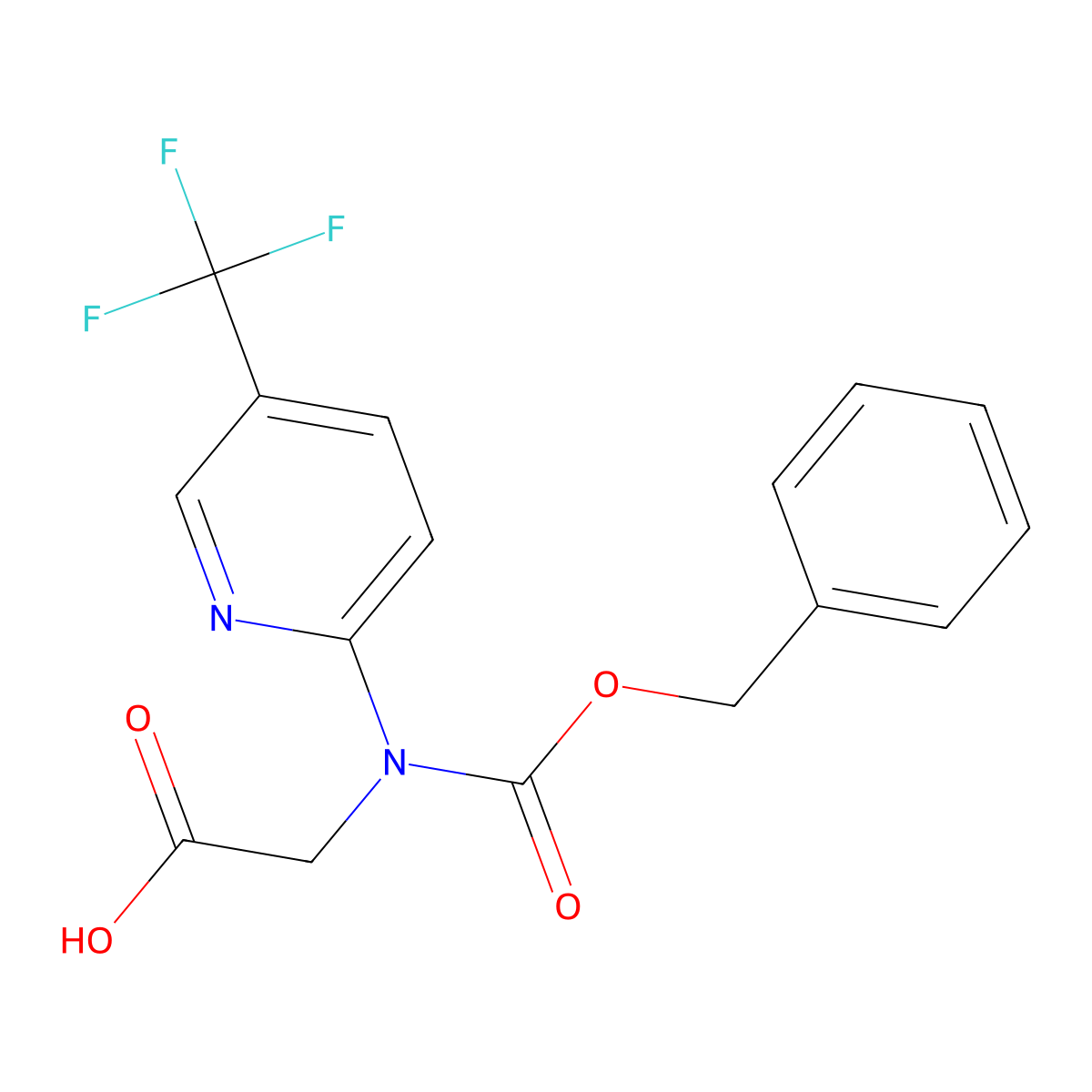 2-{[(Benzyloxy)carbonyl][5-(trifluoromethyl)pyridin-2-yl]amino}acetic acid molecular structure, CAS 2680777-53-9