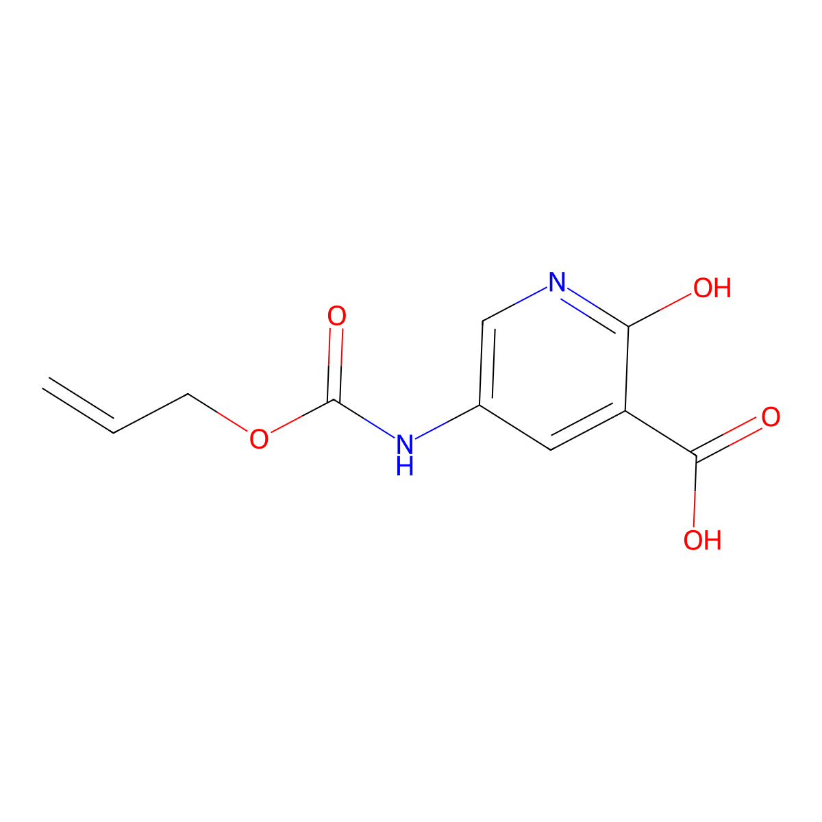 2-Hydroxy-5-{[(prop-2-en-1-yloxy)carbonyl]amino}pyridine-3-carboxylic acid molecular structure, CAS 2680777-65-3