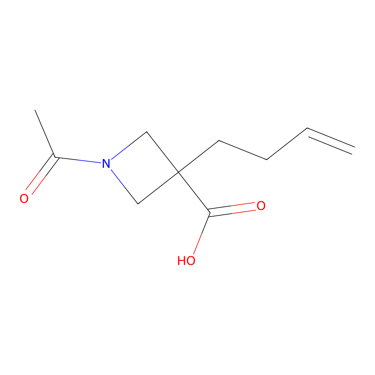 1-Acetyl-3-(but-3-en-1-yl)azetidine-3-carboxylic acid molecular structure, CAS 2680777-67-5