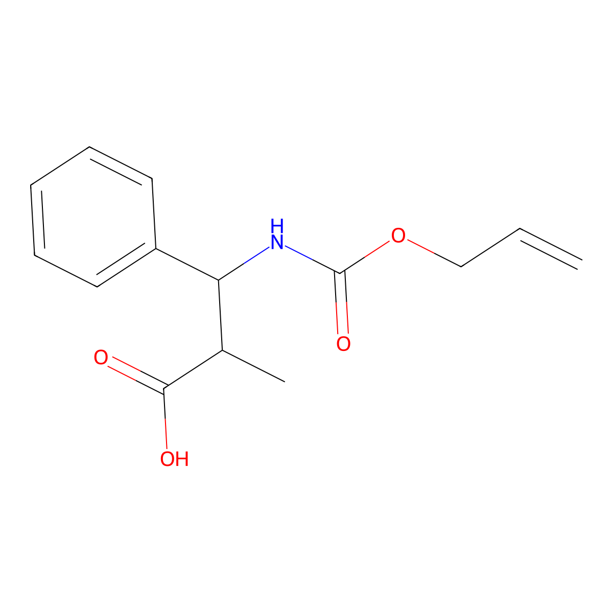 2-Methyl-3-phenyl-3-{[(prop-2-en-1-yloxy)carbonyl]amino}propanoic acid molecular structure, CAS 2680777-72-2