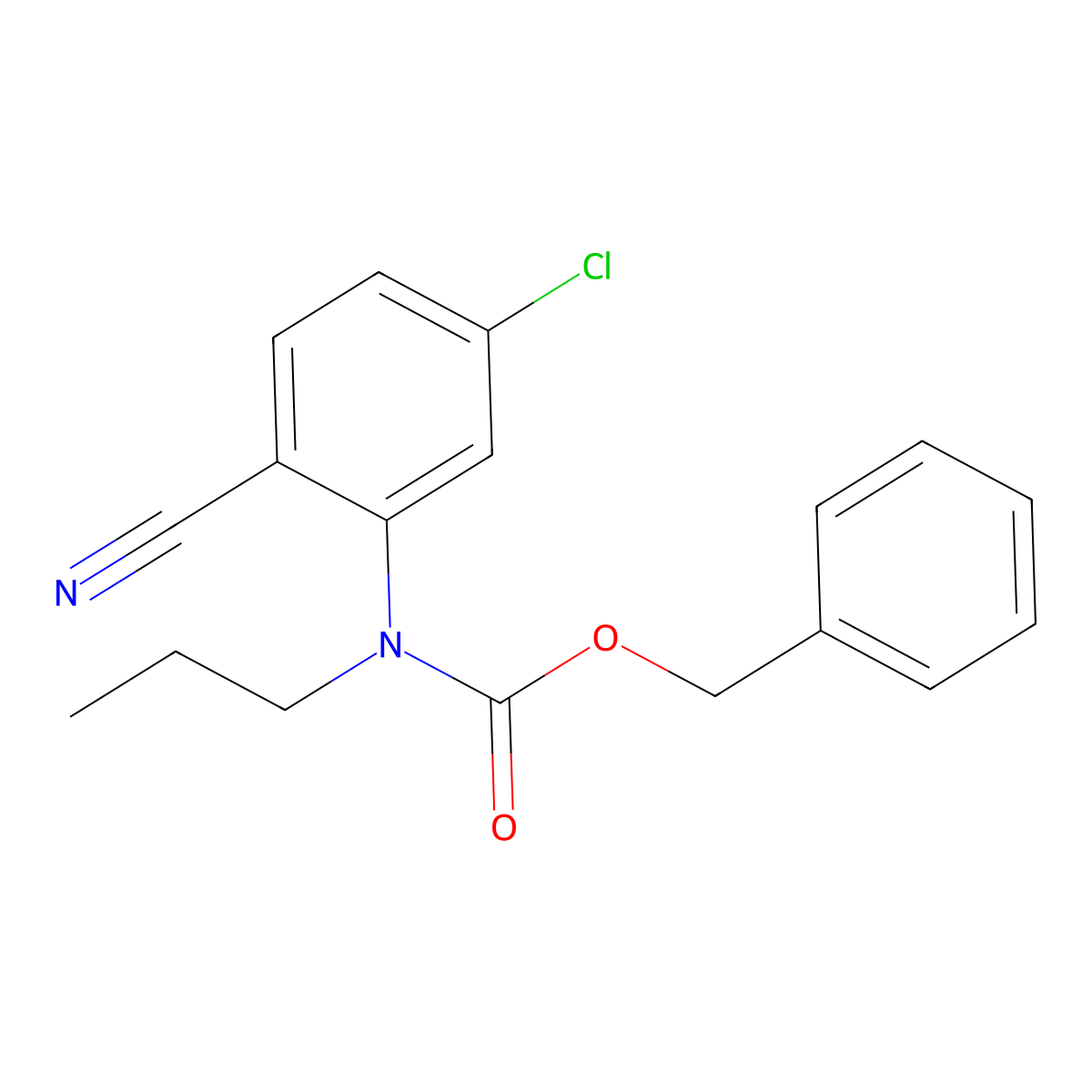 benzyl N-(5-chloro-2-cyanophenyl)-N-propylcarbamate molecular structure, CAS 2680777-75-5