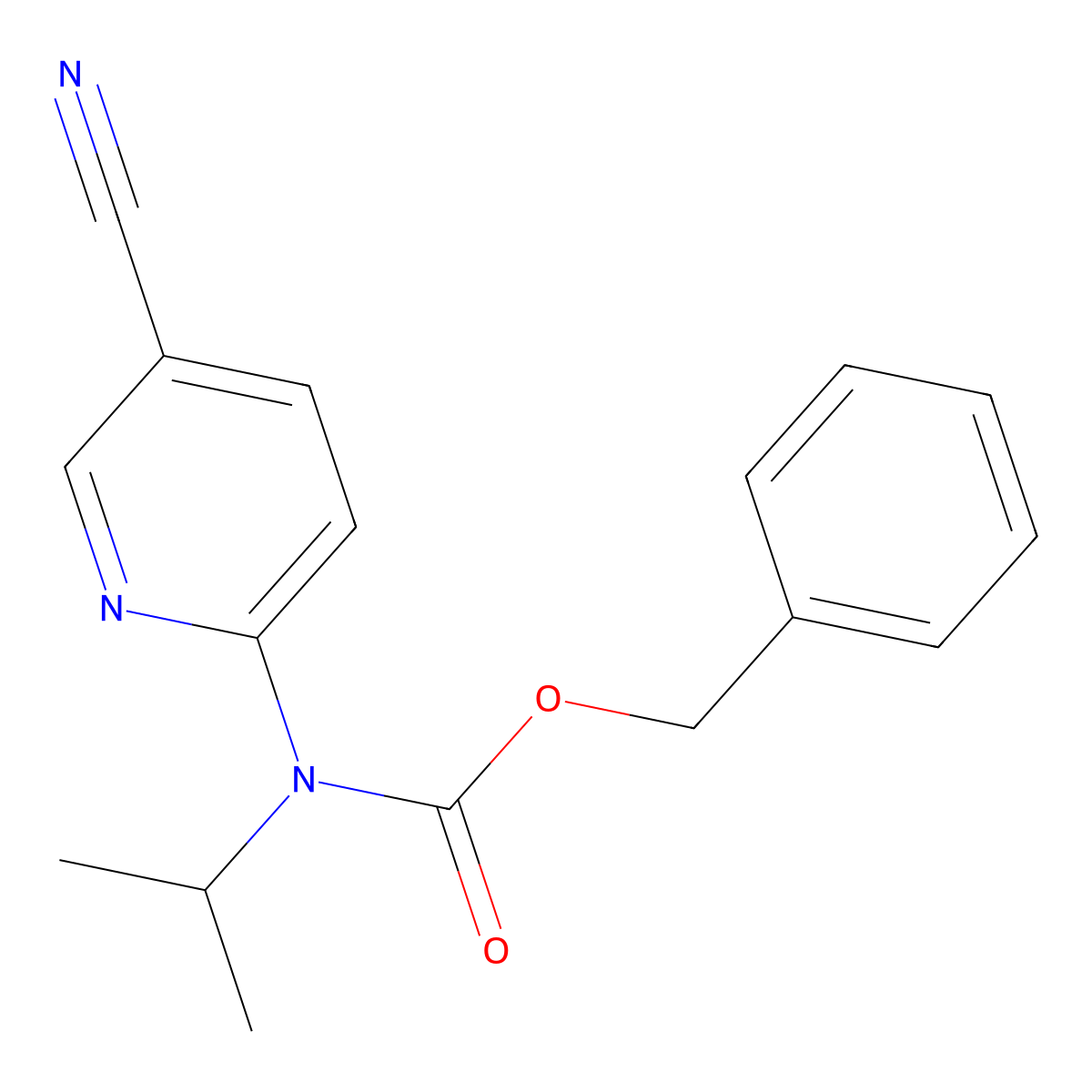 benzyl N-(5-cyanopyridin-2-yl)-N-(propan-2-yl)carbamate molecular structure, CAS 2680777-76-6