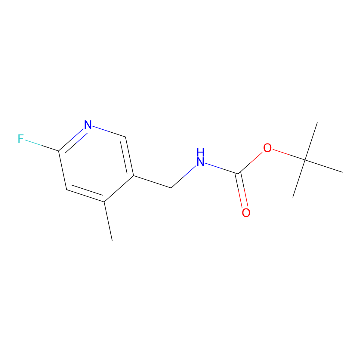 tert-butyl N-[(6-fluoro-4-methylpyridin-3-yl)methyl]carbamate molecular structure, CAS 2680777-85-7