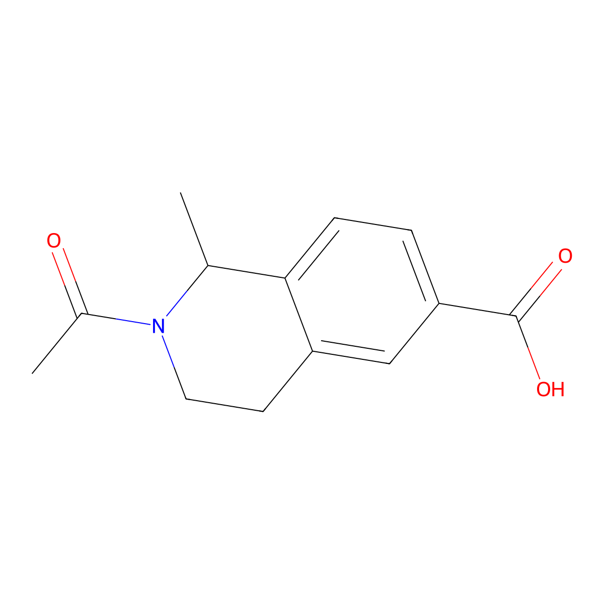 2-Acetyl-1-methyl-1,2,3,4-tetrahydroisoquinoline-6-carboxylic acid molecular structure, CAS 2680778-07-6