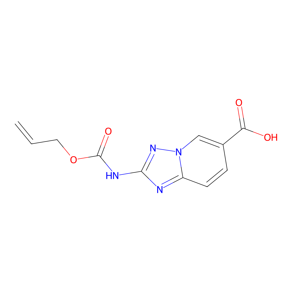 2-{[(Prop-2-en-1-yloxy)carbonyl]amino}-[1,2,4]triazolo[1,5-a]pyridine-6-carboxylic acid molecular structure, CAS 2680778-11-2