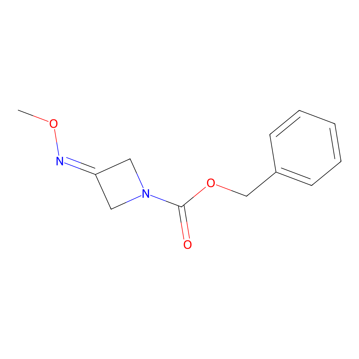 Benzyl 3-(methoxyimino)azetidine-1-carboxylate molecular structure, CAS 2680778-15-6