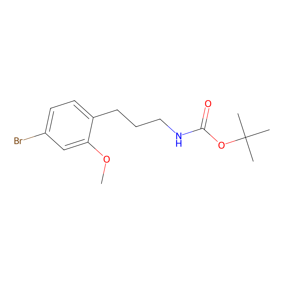 tert-butyl N-[3-(4-bromo-2-methoxyphenyl)propyl]carbamate molecular structure, CAS 2680778-20-3