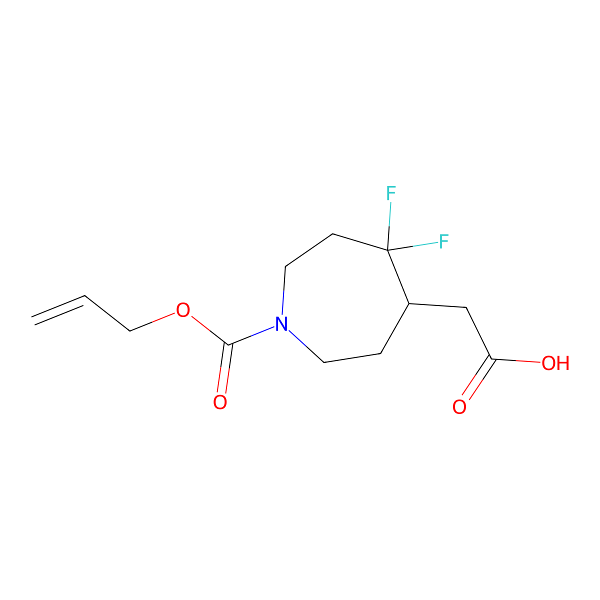 2-{5,5-Difluoro-1-[(prop-2-en-1-yloxy)carbonyl]azepan-4-yl}acetic acid molecular structure, CAS 2680778-26-9