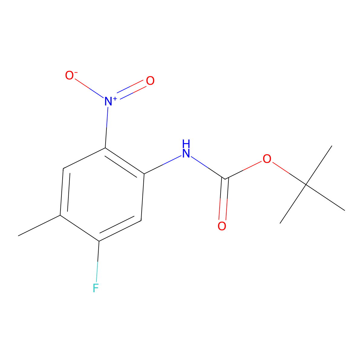 tert-butyl N-(5-fluoro-4-methyl-2-nitrophenyl)carbamate molecular structure, CAS 2680778-27-0