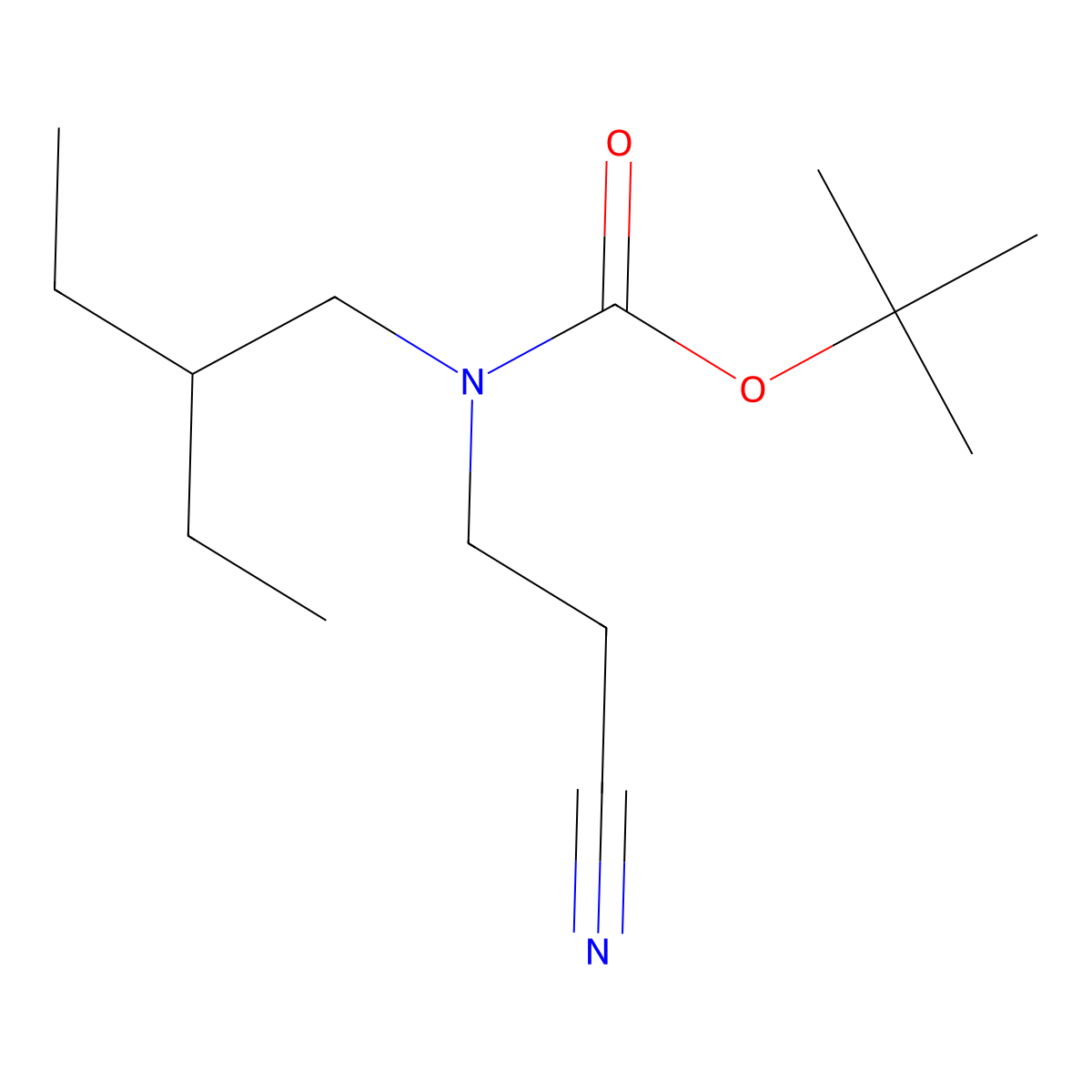 tert-butyl N-(2-cyanoethyl)-N-(2-ethylbutyl)carbamate molecular structure, CAS 2680778-37-2