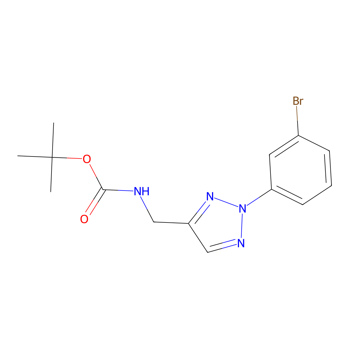 tert-butyl N-{[2-(3-bromophenyl)-2H-1,2,3-triazol-4-yl]methyl}carbamate molecular structure, CAS 2680778-38-3