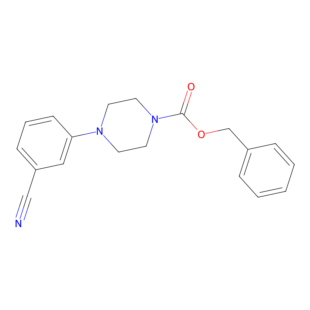 Benzyl 4-(3-cyanophenyl)piperazine-1-carboxylate molecular structure, CAS 2680778-42-9