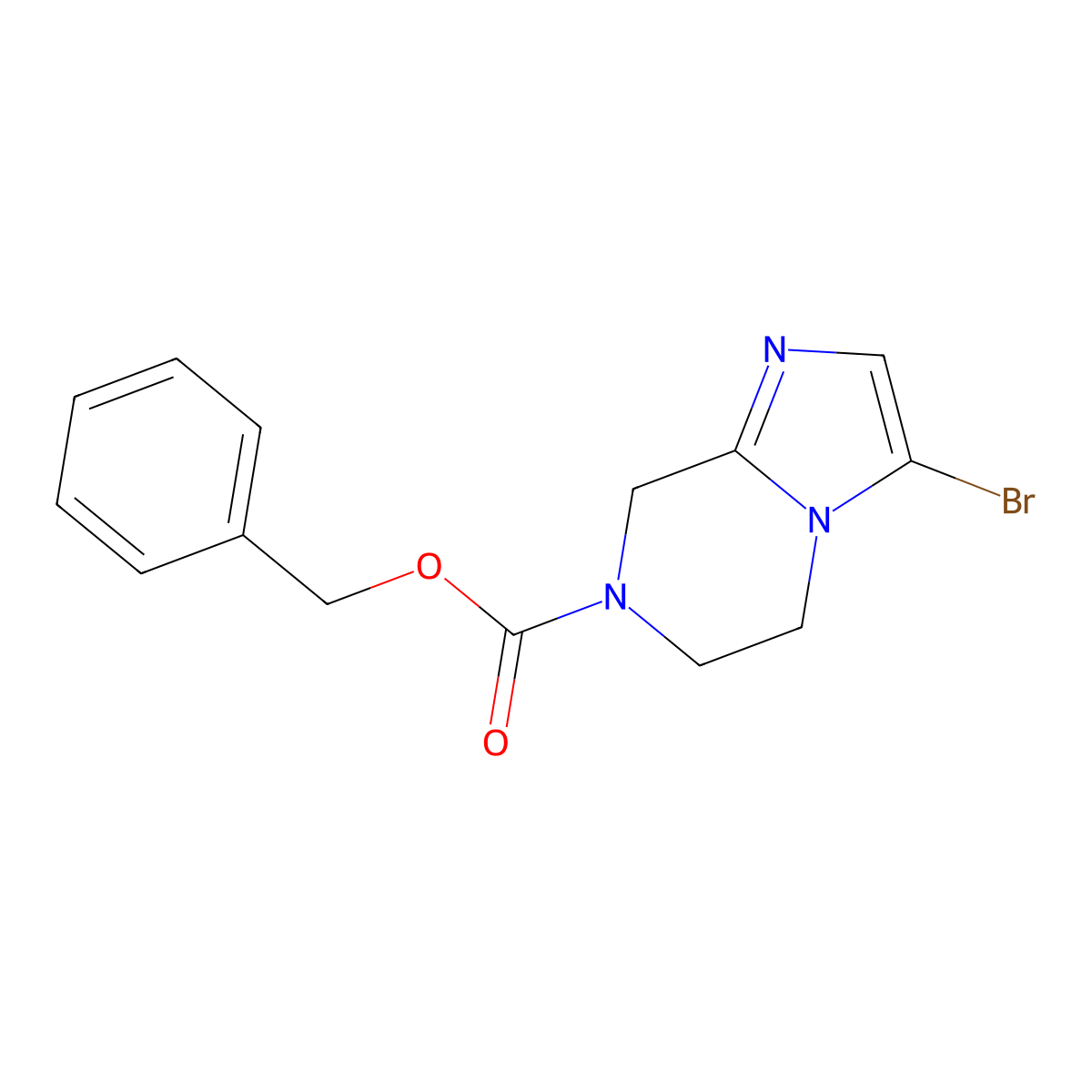 benzyl 3-bromo-5H,6H,7H,8H-imidazo[1,2-a]pyrazine-7-carboxylate molecular structure, CAS 2680778-48-5
