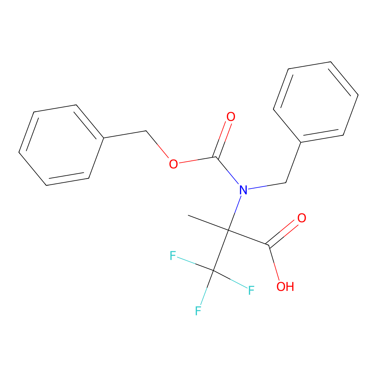 2-{Benzyl[(benzyloxy)carbonyl]amino}-3,3,3-trifluoro-2-methylpropanoic acid molecular structure, CAS 2680778-49-6