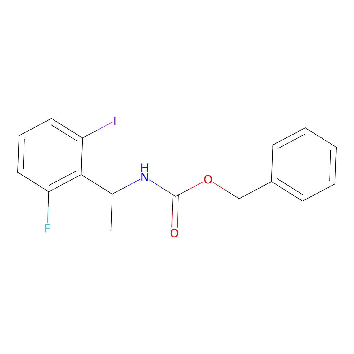 benzyl N-[1-(2-fluoro-6-iodophenyl)ethyl]carbamate molecular structure, CAS 2680778-50-9