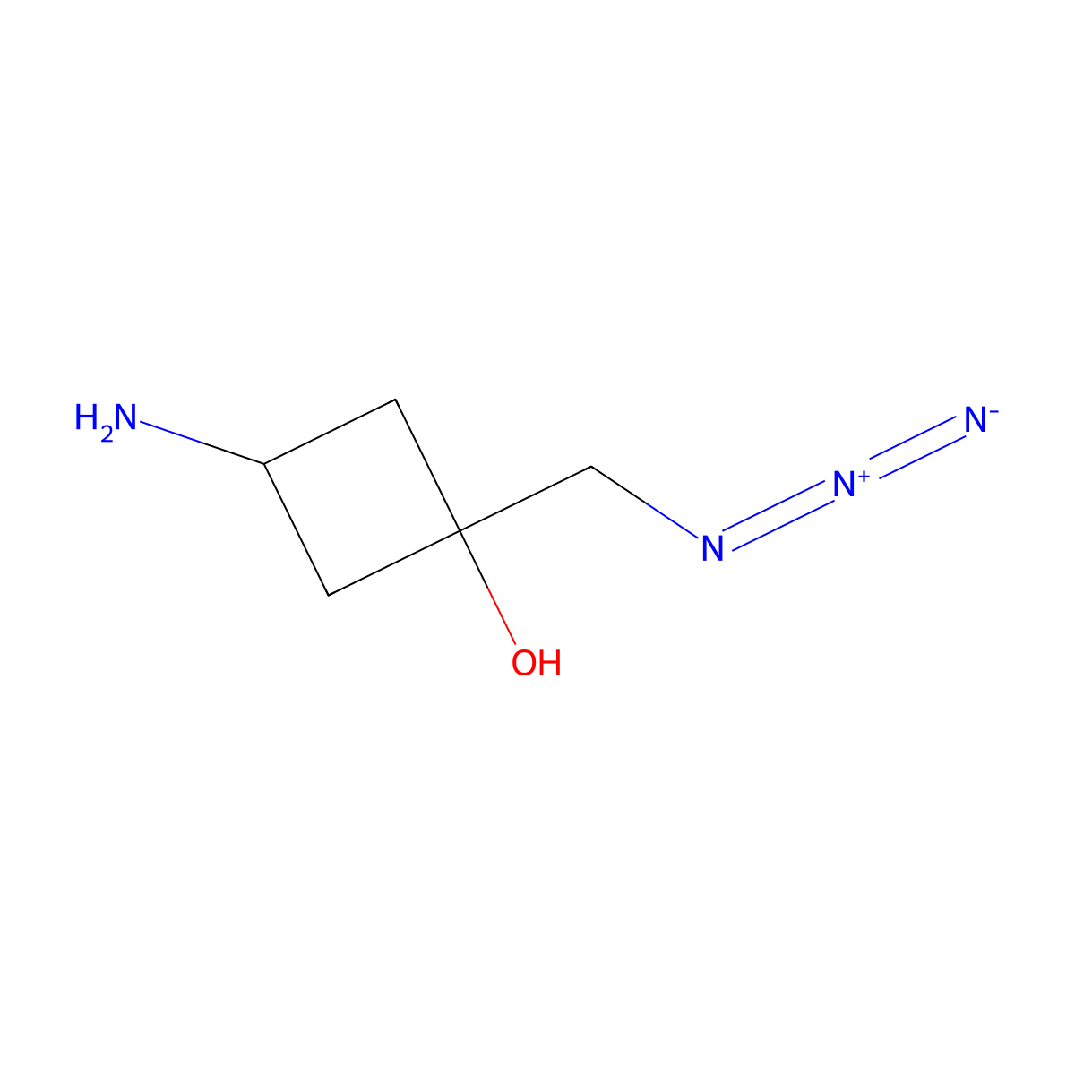 3-Amino-1-(azidomethyl)cyclobutan-1-ol molecular structure, CAS 2680778-54-3