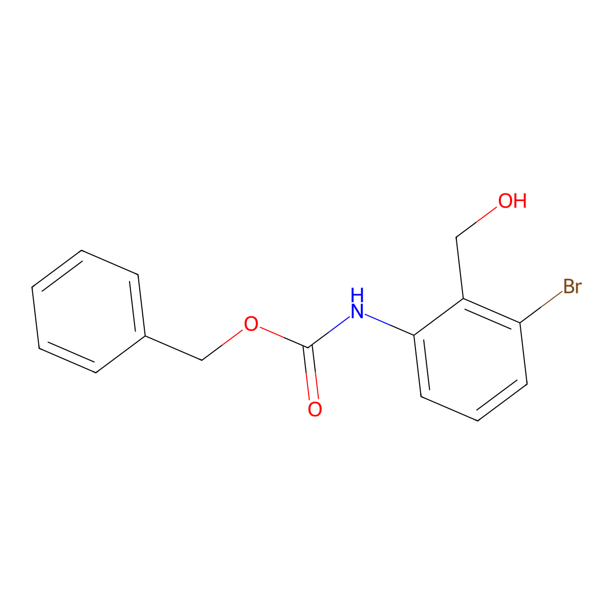 benzyl N-[3-bromo-2-(hydroxymethyl)phenyl]carbamate molecular structure, CAS 2680778-59-8