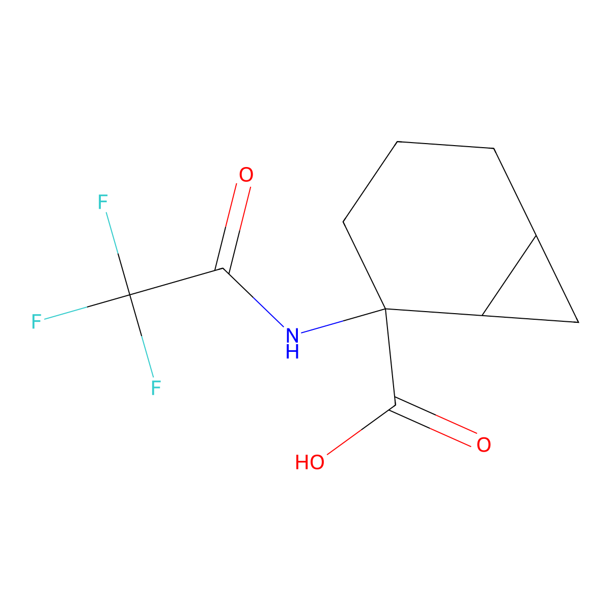 2-(Trifluoroacetamido)bicyclo[4.1.0]heptane-2-carboxylic acid molecular structure, CAS 2680778-61-2