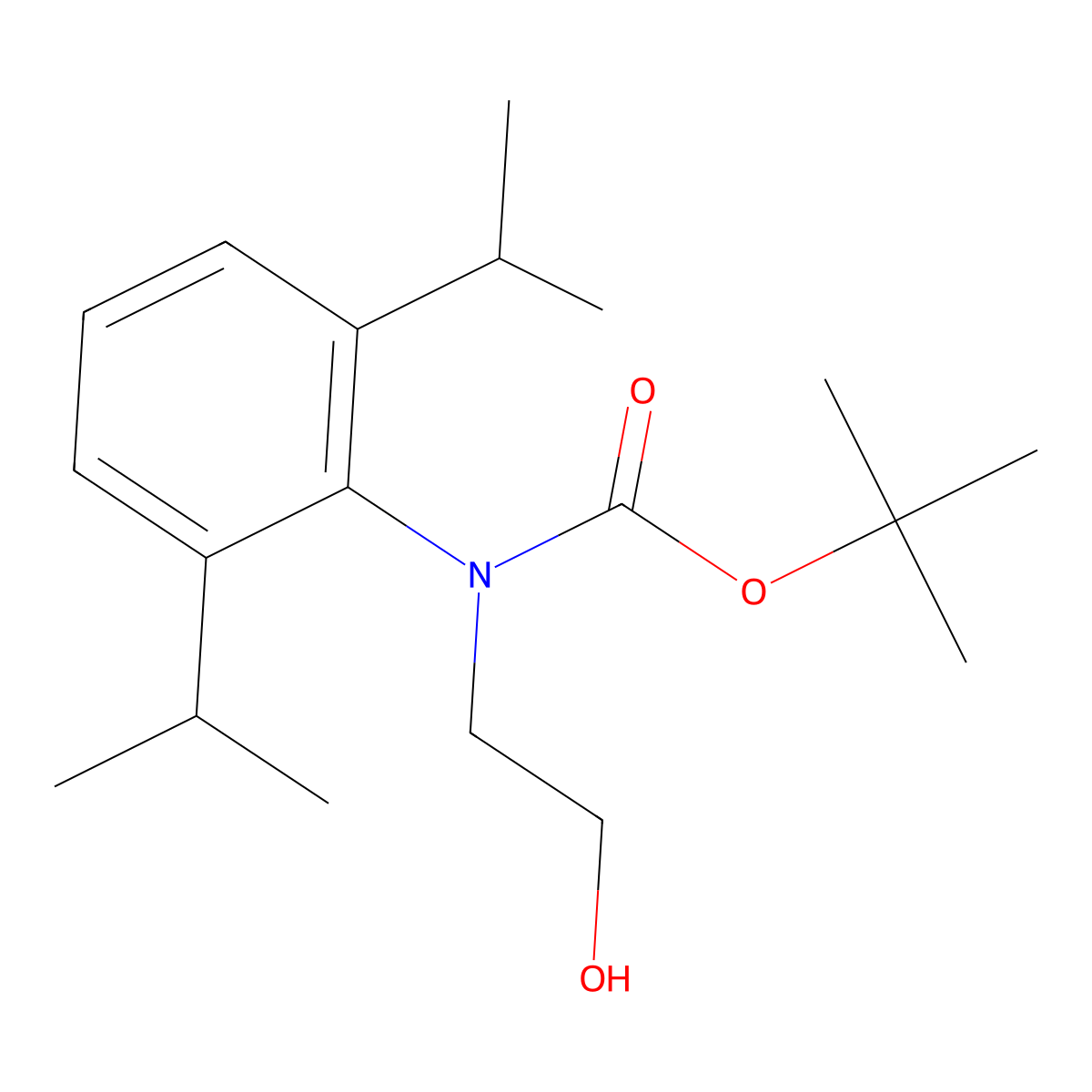 tert-butyl N-[2,6-bis(propan-2-yl)phenyl]-N-(2-hydroxyethyl)carbamate molecular structure, CAS 2680778-63-4