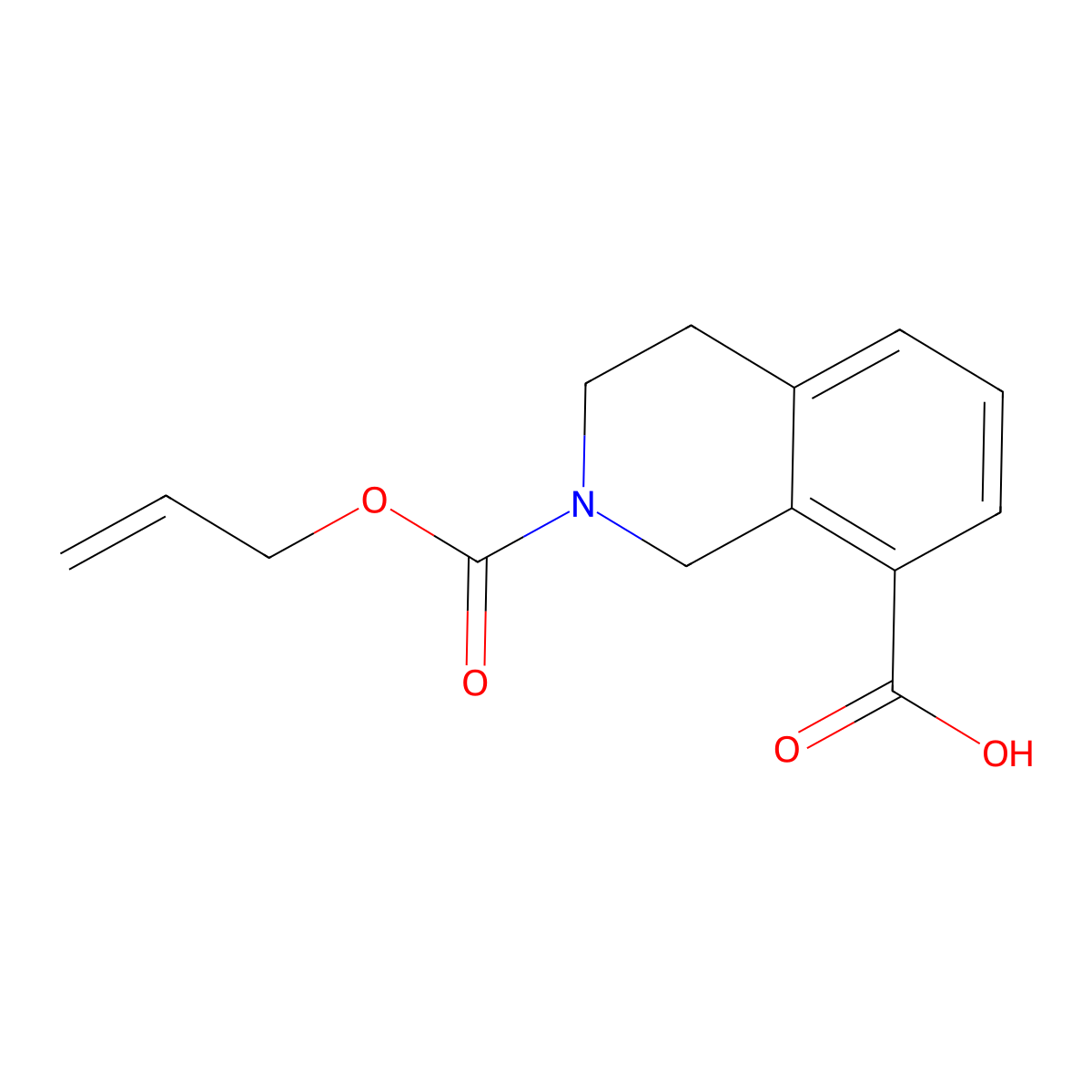 2-[(Prop-2-en-1-yloxy)carbonyl]-1,2,3,4-tetrahydroisoquinoline-8-carboxylic acid molecular structure, CAS 2680778-65-6