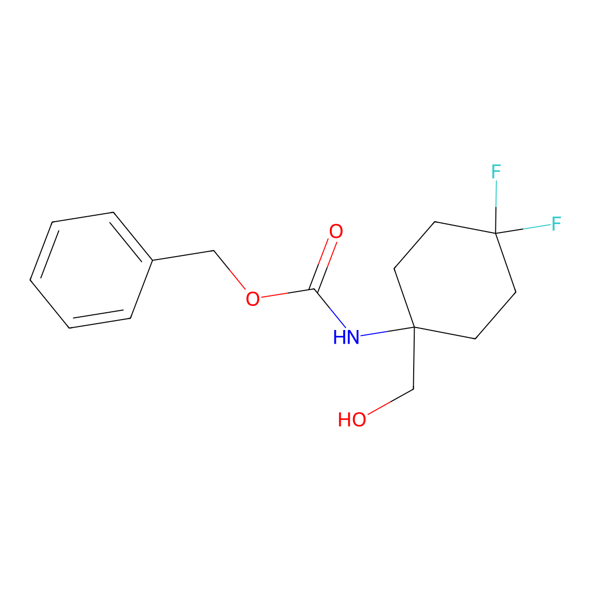benzyl N-[4,4-difluoro-1-(hydroxymethyl)cyclohexyl]carbamate molecular structure, CAS 2680778-68-9