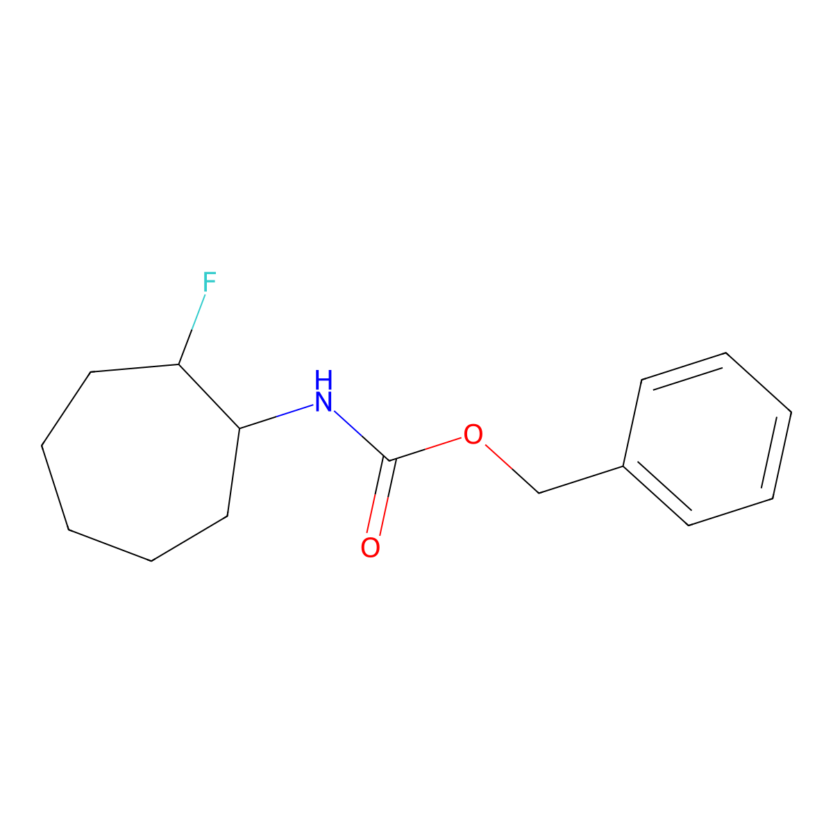 benzyl N-(2-fluorocycloheptyl)carbamate molecular structure, CAS 2680778-73-6