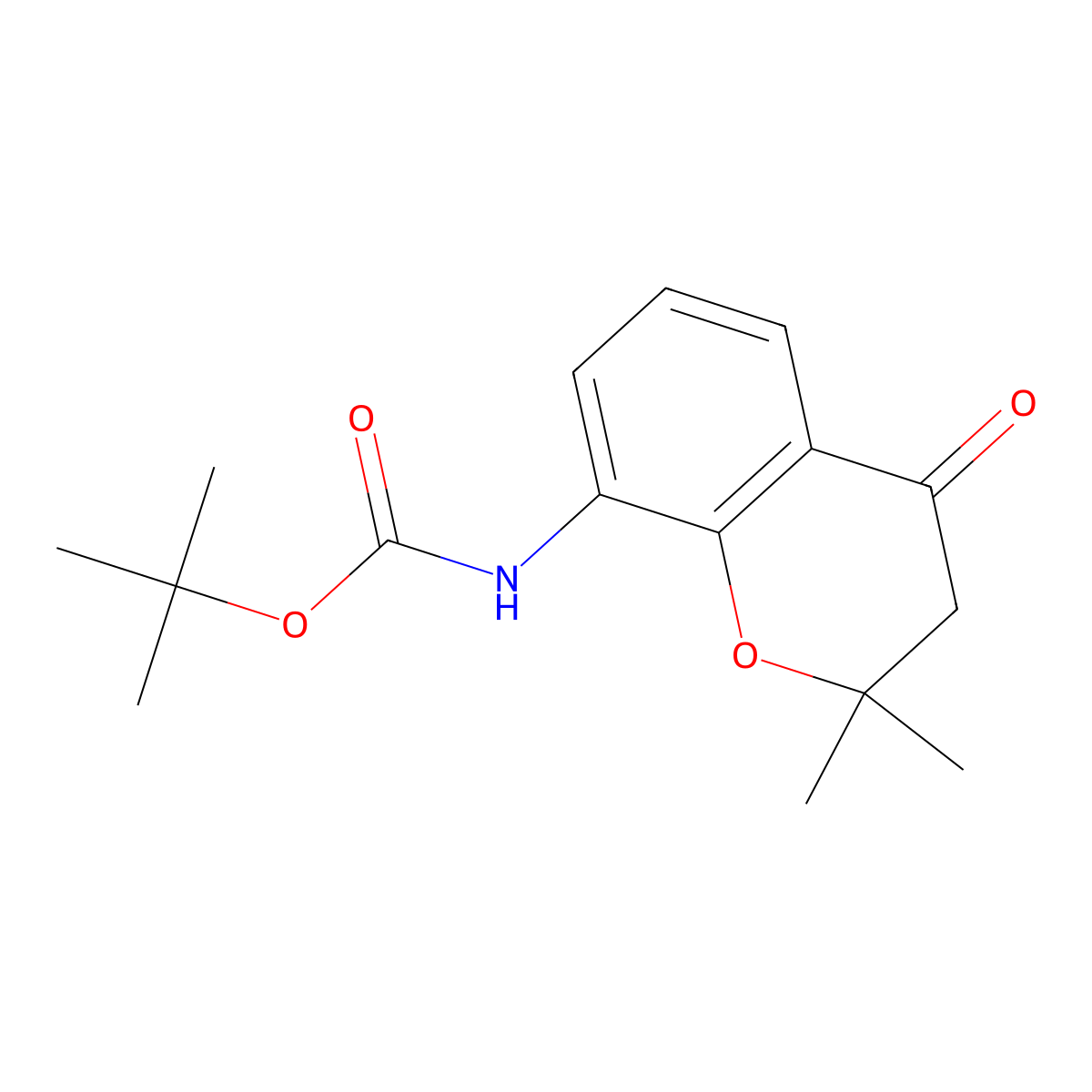 tert-butyl N-(2,2-dimethyl-4-oxo-3,4-dihydro-2H-1-benzopyran-8-yl)carbamate molecular structure, CAS 2680778-75-8