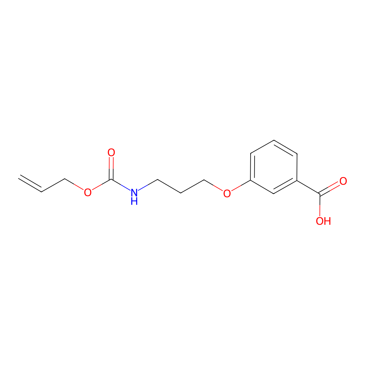 3-(3-{[(Prop-2-en-1-yloxy)carbonyl]amino}propoxy)benzoic acid molecular structure, CAS 2680778-76-9