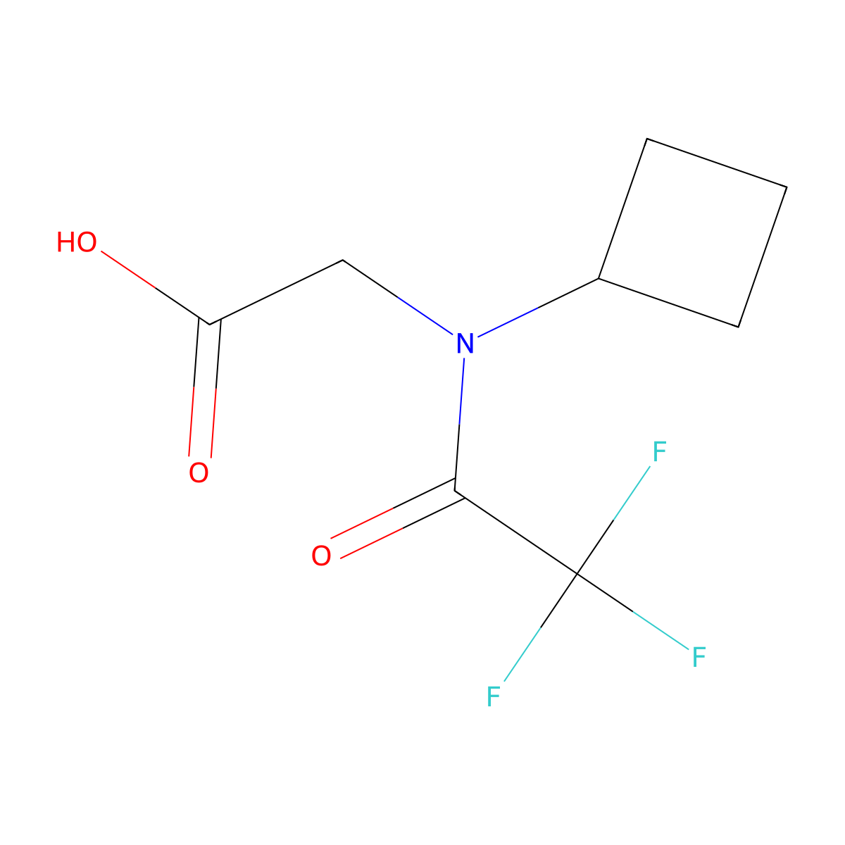 2-(N-cyclobutyl-2,2,2-trifluoroacetamido)acetic acid molecular structure, CAS 2680778-77-0