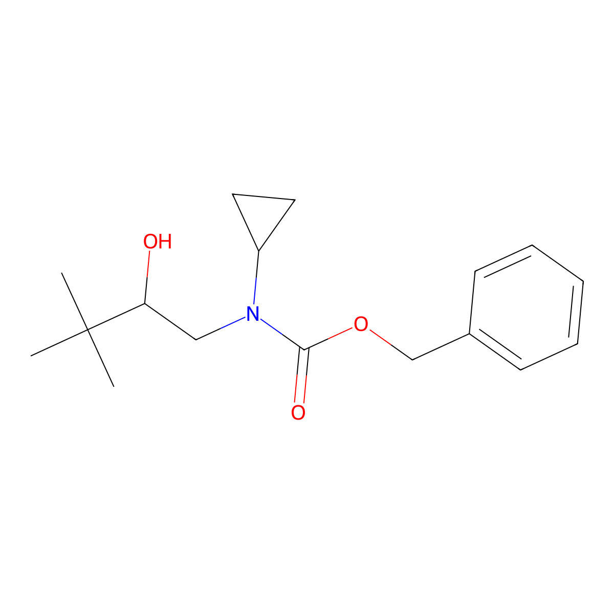 benzyl N-cyclopropyl-N-(2-hydroxy-3,3-dimethylbutyl)carbamate molecular structure, CAS 2680778-82-7