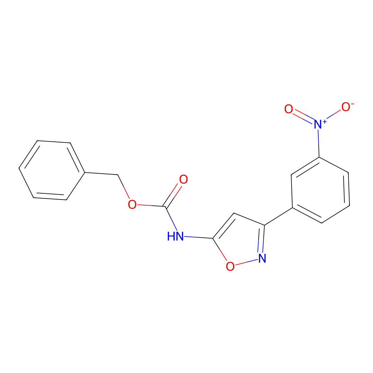benzyl N-[3-(3-nitrophenyl)-1,2-oxazol-5-yl]carbamate molecular structure, CAS 2680778-90-7