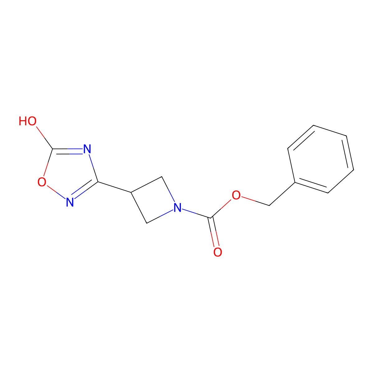 Benzyl 3-(5-hydroxy-1,2,4-oxadiazol-3-yl)azetidine-1-carboxylate molecular structure, CAS 2680778-91-8