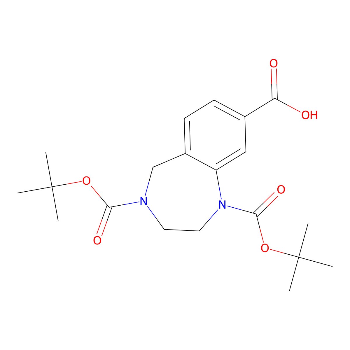 1,4-bis[(tert-butoxy)carbonyl]-2,3,4,5-tetrahydro-1H-1,4-benzodiazepine-8-carboxylic acid molecular structure, CAS 2680778-96-3