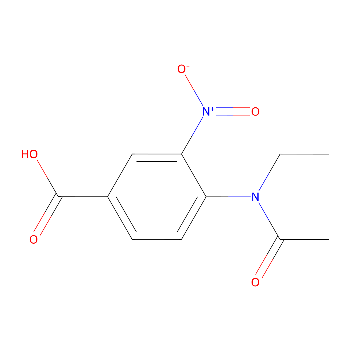4-(N-ethylacetamido)-3-nitrobenzoic acid molecular structure, CAS 2680779-06-8
