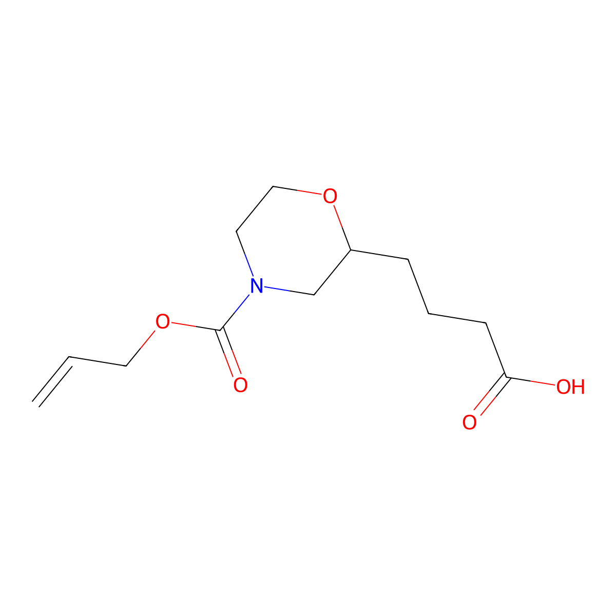 4-{4-[(Prop-2-en-1-yloxy)carbonyl]morpholin-2-yl}butanoic acid molecular structure, CAS 2680779-15-9
