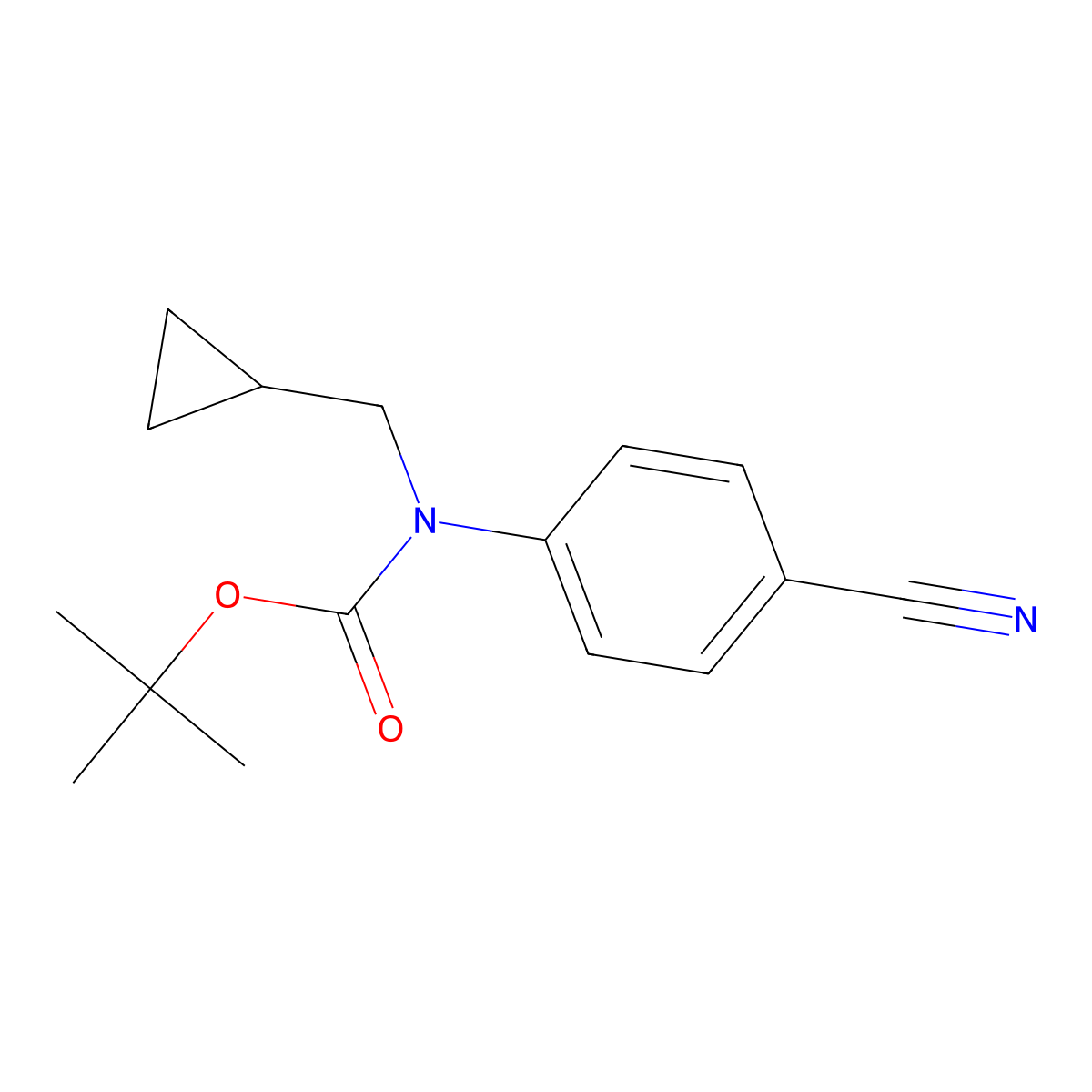 tert-butyl N-(4-cyanophenyl)-N-(cyclopropylmethyl)carbamate molecular structure, CAS 2680779-16-0