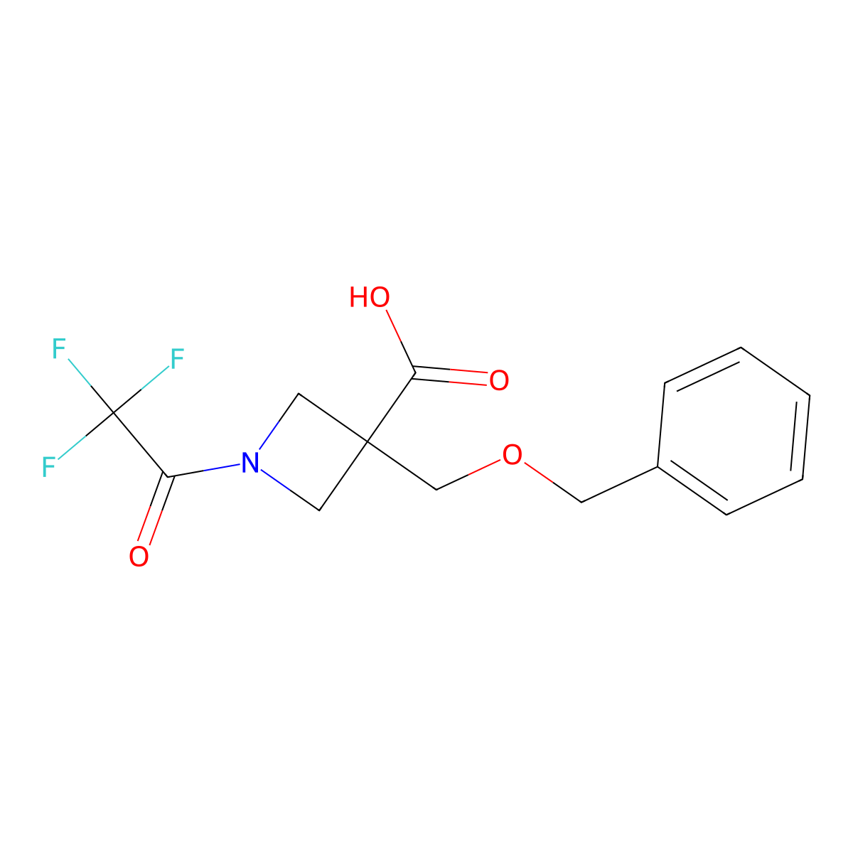 3-[(Benzyloxy)methyl]-1-(2,2,2-trifluoroacetyl)azetidine-3-carboxylic acid molecular structure, CAS 2680779-25-1