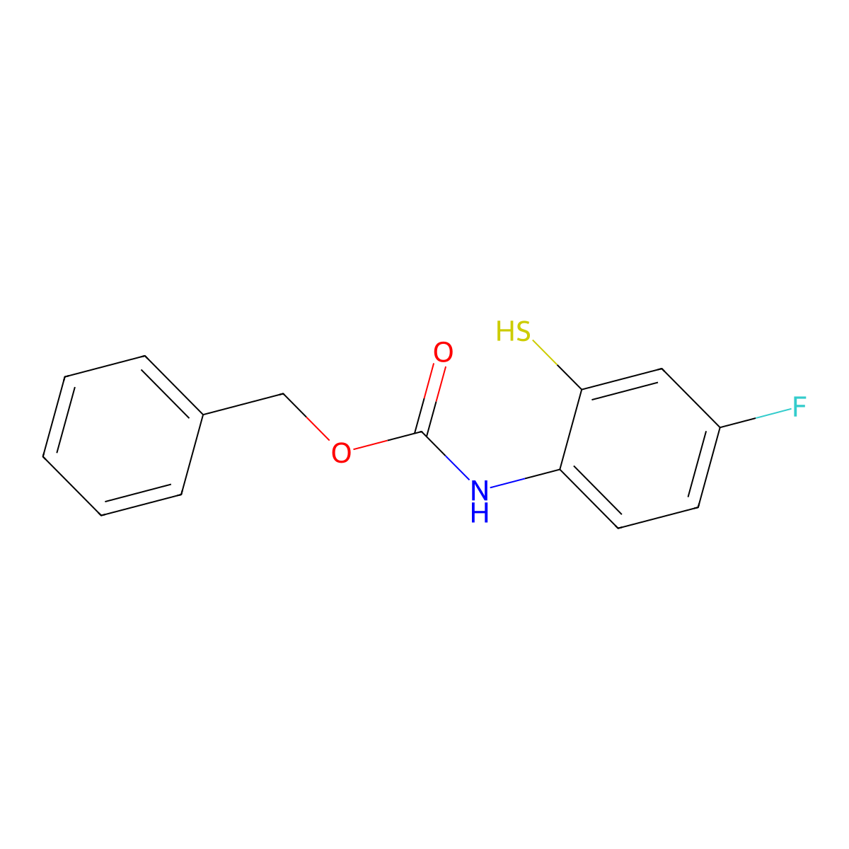 benzyl N-(4-fluoro-2-sulfanylphenyl)carbamate molecular structure, CAS 2680779-30-8
