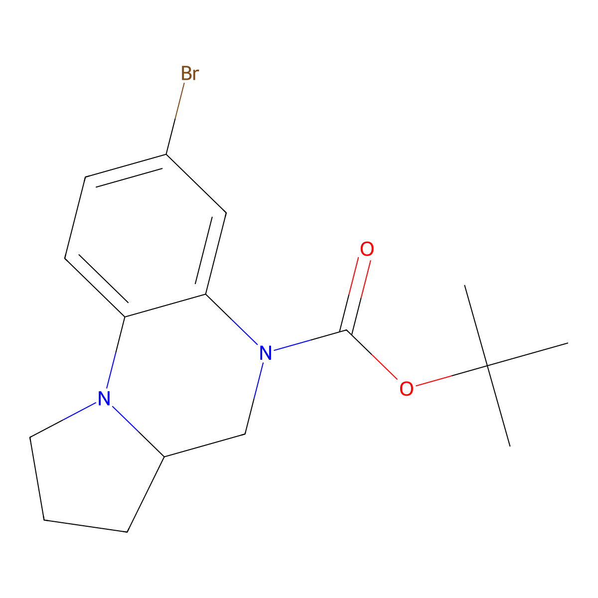 tert-butyl 7-bromo-1H,2H,3H,3aH,4H,5H-pyrrolo[1,2-a]quinoxaline-5-carboxylate molecular structure, CAS 2680779-37-5