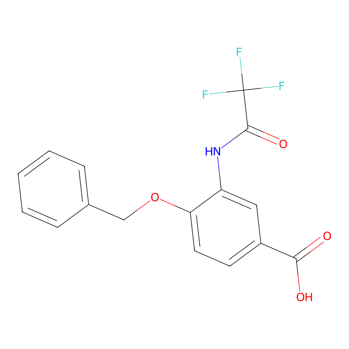 4-(Benzyloxy)-3-(2,2,2-trifluoroacetamido)benzoic acid molecular structure, CAS 2680779-39-7