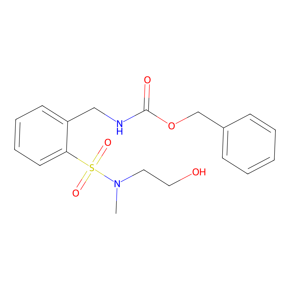 benzyl N-({2-[(2-hydroxyethyl)(methyl)sulfamoyl]phenyl}methyl)carbamate molecular structure, CAS 2680779-41-1