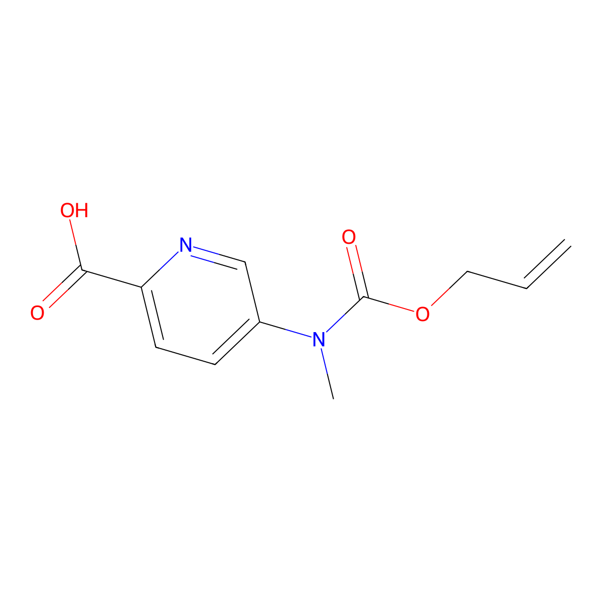 5-{Methyl[(prop-2-en-1-yloxy)carbonyl]amino}pyridine-2-carboxylic acid molecular structure, CAS 2680779-53-5