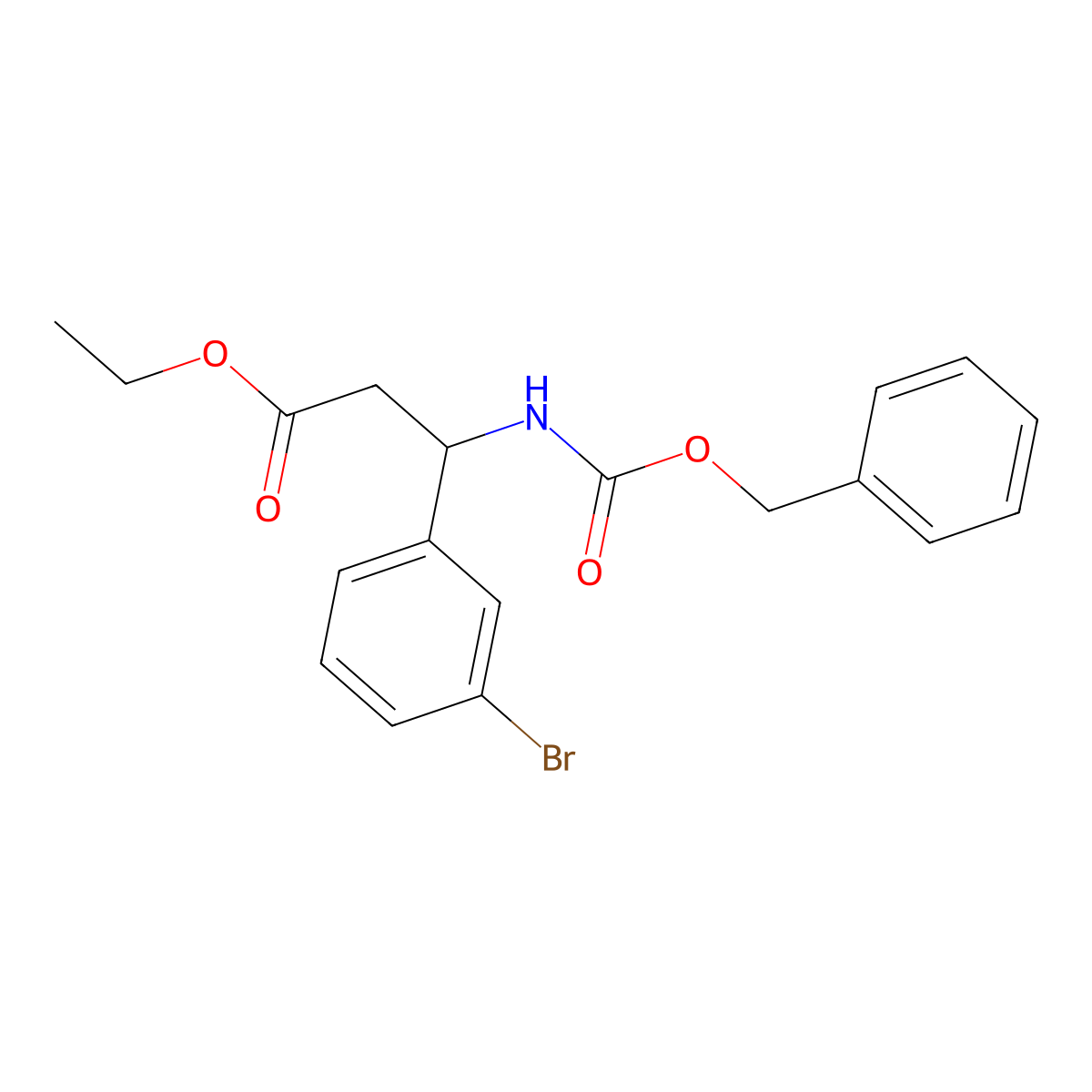Ethyl 3-{[(benzyloxy)carbonyl]amino}-3-(3-bromophenyl)propanoate molecular structure, CAS 2680779-57-9