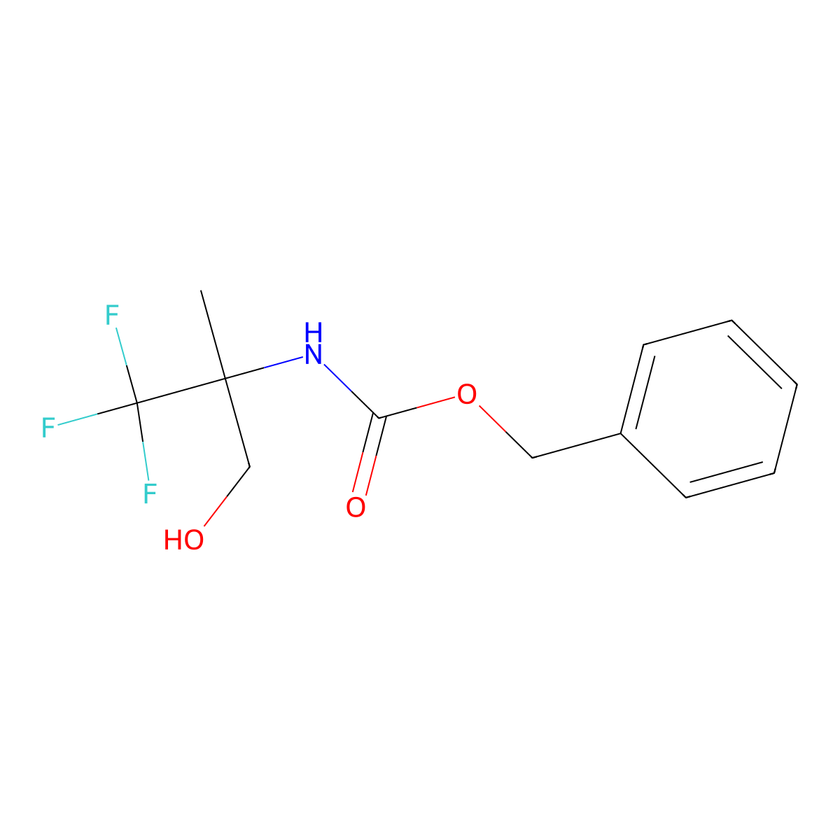 benzyl N-(1,1,1-trifluoro-3-hydroxy-2-methylpropan-2-yl)carbamate molecular structure, CAS 2680779-63-7