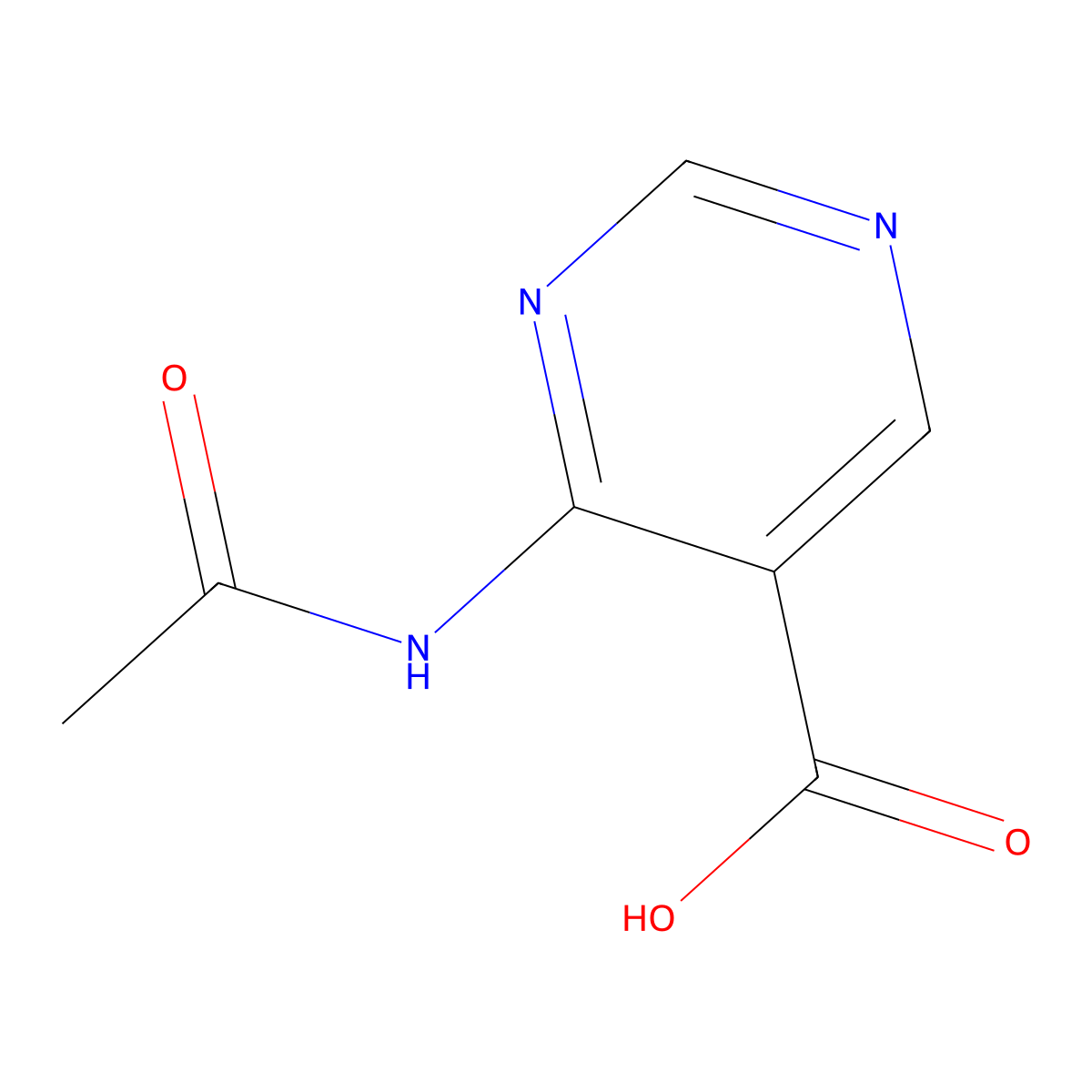 4-Acetamidopyrimidine-5-carboxylic acid molecular structure, CAS 2680779-77-3