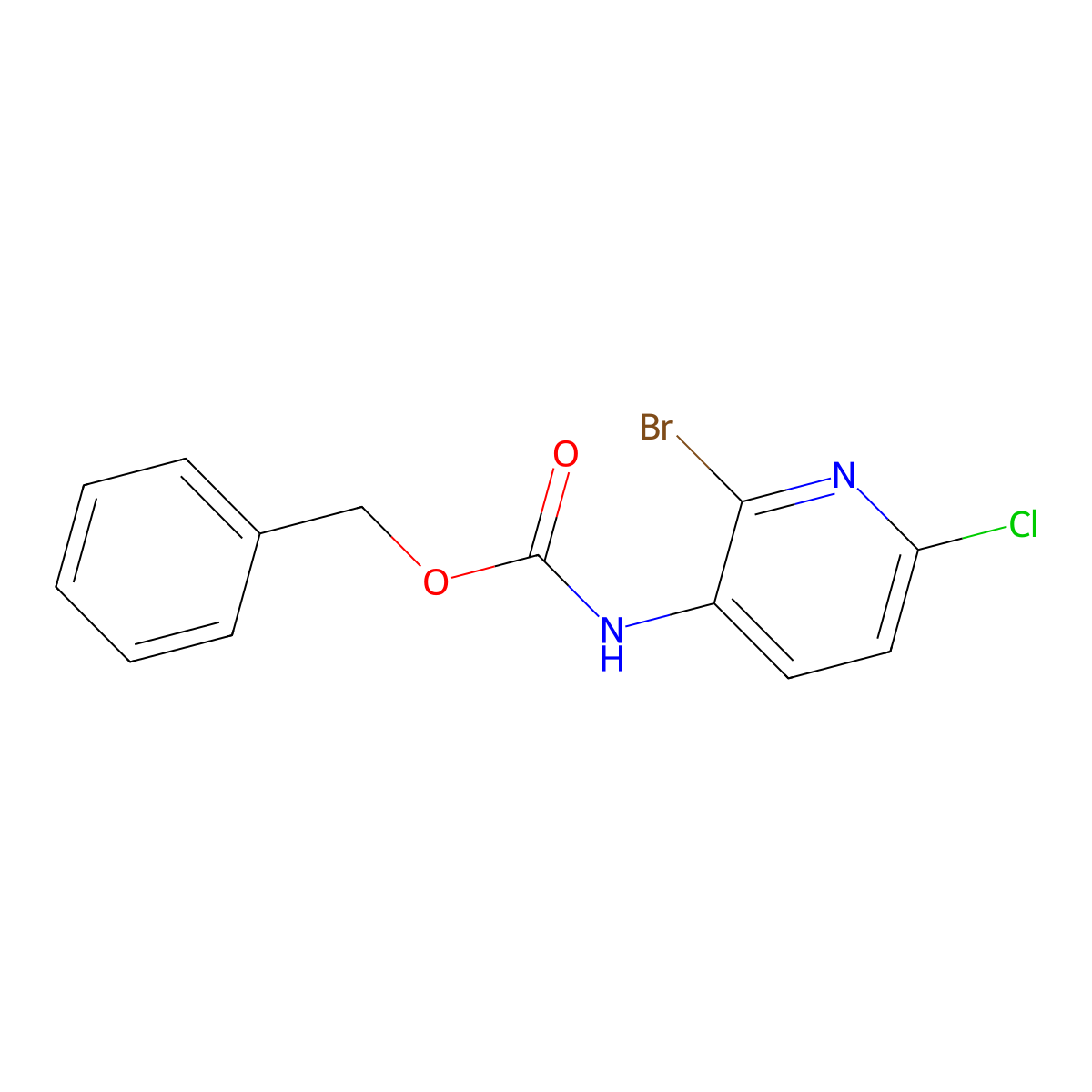 benzyl N-(2-bromo-6-chloropyridin-3-yl)carbamate molecular structure, CAS 2680779-85-3