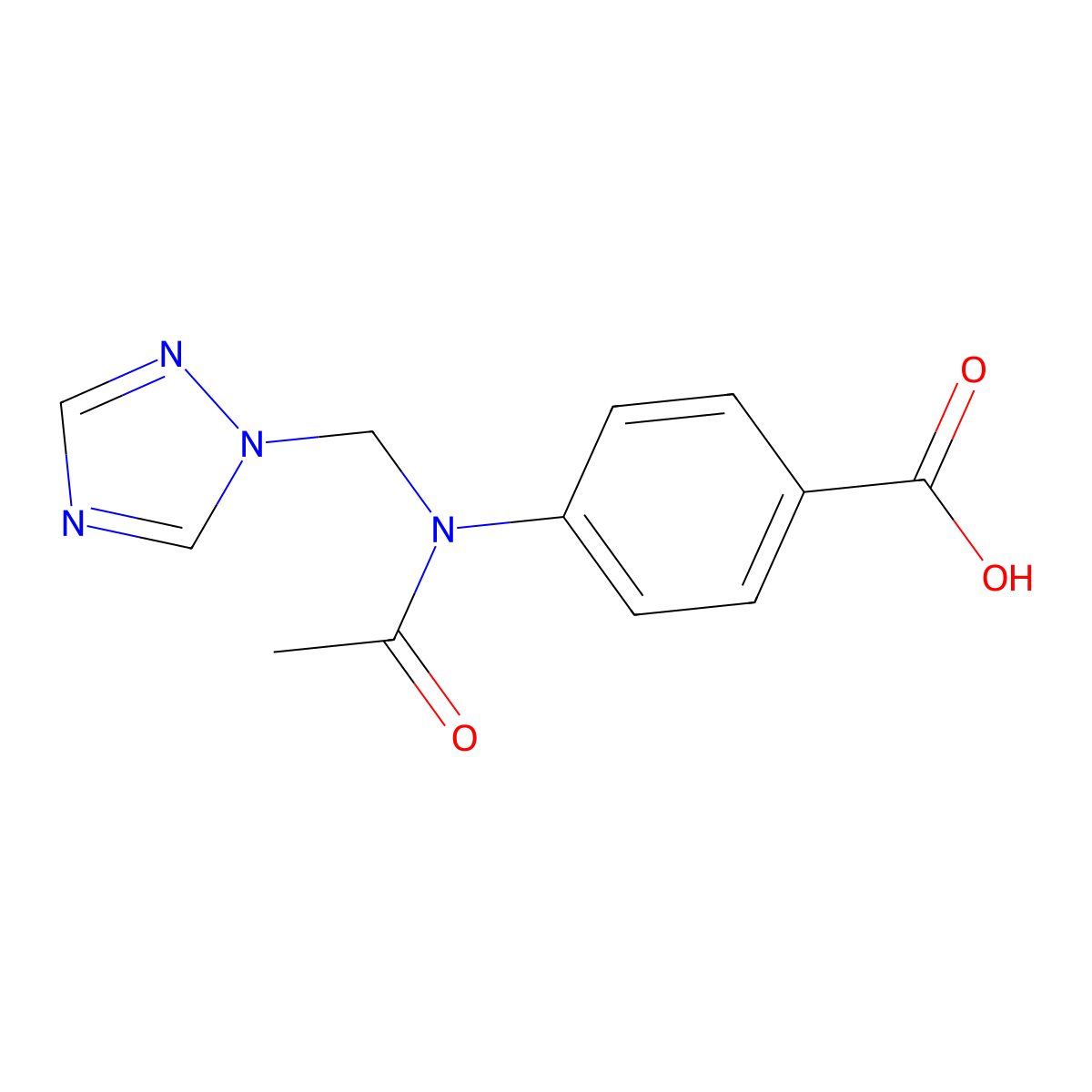 4-{N-[(1H-1,2,4-triazol-1-yl)methyl]acetamido}benzoic acid molecular structure, CAS 2680779-87-5