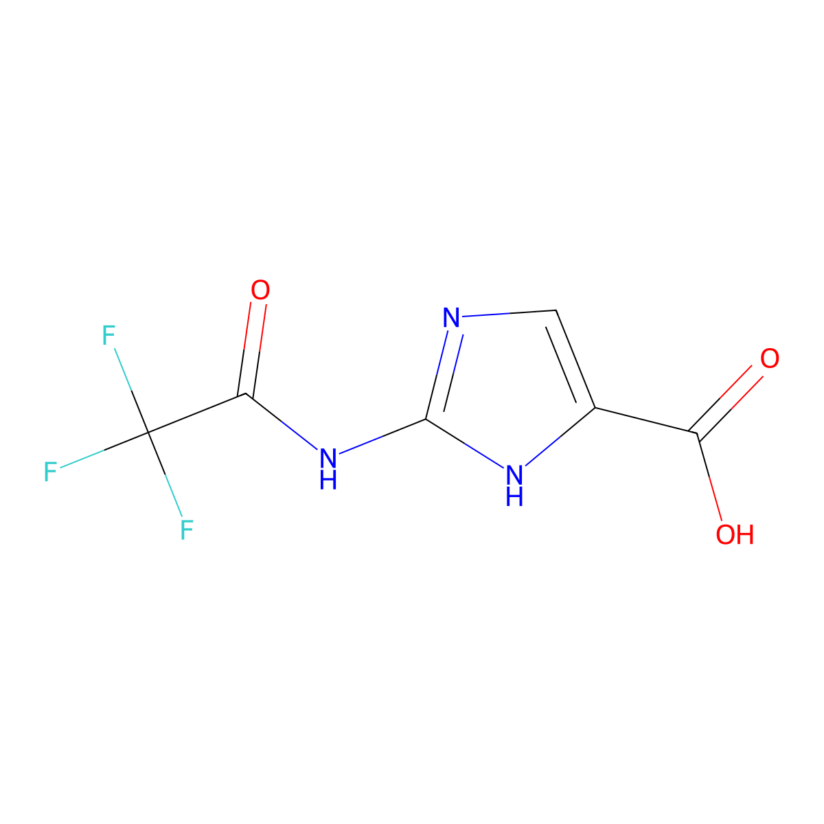 2-(2,2,2-trifluoroacetamido)-1H-imidazole-5-carboxylic acid molecular structure, CAS 2680779-91-1