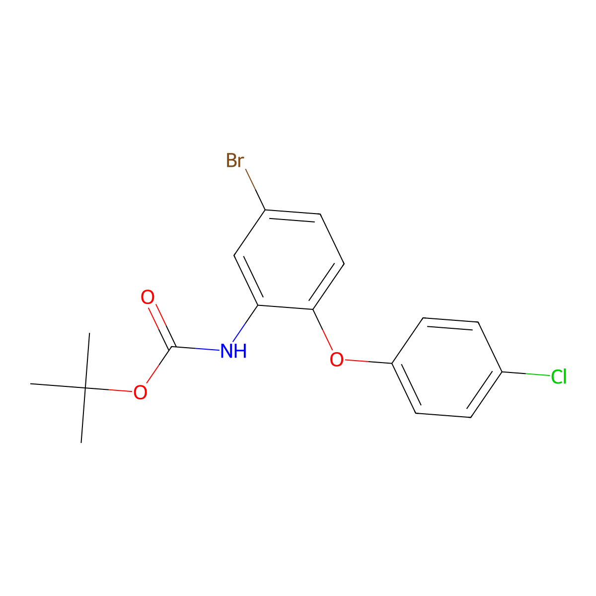 tert-butyl N-[5-bromo-2-(4-chlorophenoxy)phenyl]carbamate molecular structure, CAS 2680779-93-3